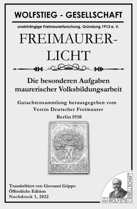 Die besonderen Aufgaben maurerischer Volksbildungsarbeit - Hugo von Kupffer