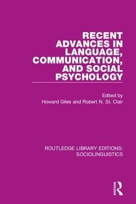 Recent Advances in Language, Communication, and Social Psychology - 