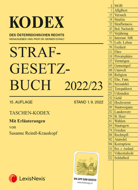 Taschen-Kodex Strafgesetzbuch 2022 - inkl. App - 
