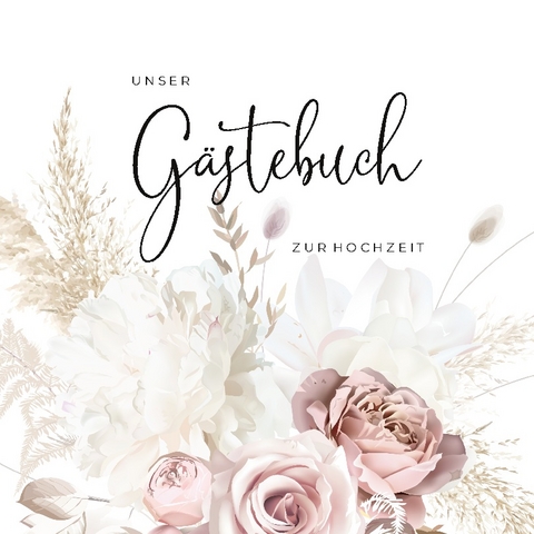 Gästebuch zur Hochzeit romantische Boho-Rosen - Sarah Rockstroh