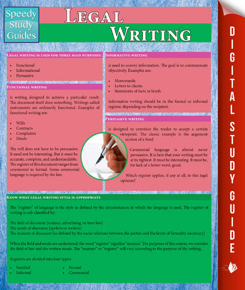 Legal Writing (Speedy Study Guides) -  Speedy Publishing