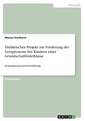 Didaktisches Projekt zur Förderung der Lernprozesse bei Kindern einer Grundschulförderklasse - Mariya Kaelberer