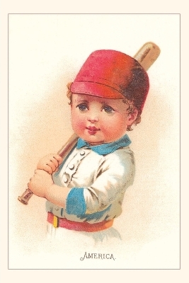 Vintage Journal America, Little Boy with Bat, Illustration