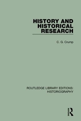 History and Historical Research - C. G. Crump
