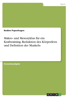 Makro- und Mesozyklus fÃ¼r ein Krafttraining. Reduktion des KÃ¶rperfetts und Definition der Muskeln - Nadine Papenhagen