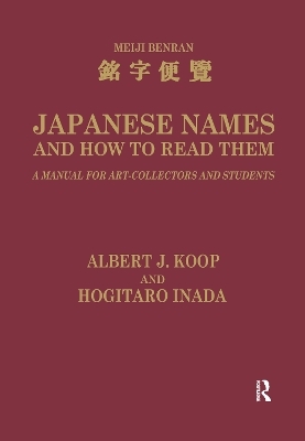 Japanese Names and How to Read Them - H. Inada, A. J. Koop