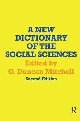 A New Dictionary of the Social Sciences - 