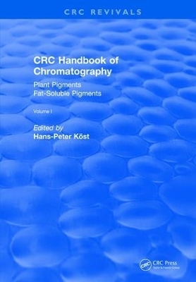 Revival: CRC Handbook of Chromatography (1988) - Hans-Peter Kost