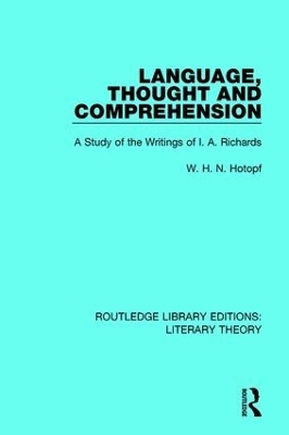 Language, Thought and Comprehension - W. H. N. Hotopf