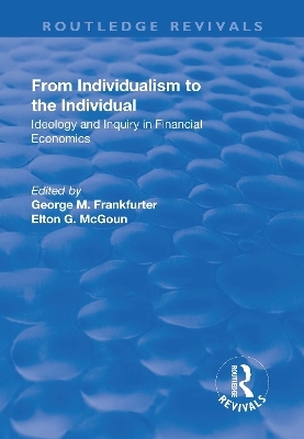 From Individualism to the Individual - George M. Frankfurter, Elton G. McGoun