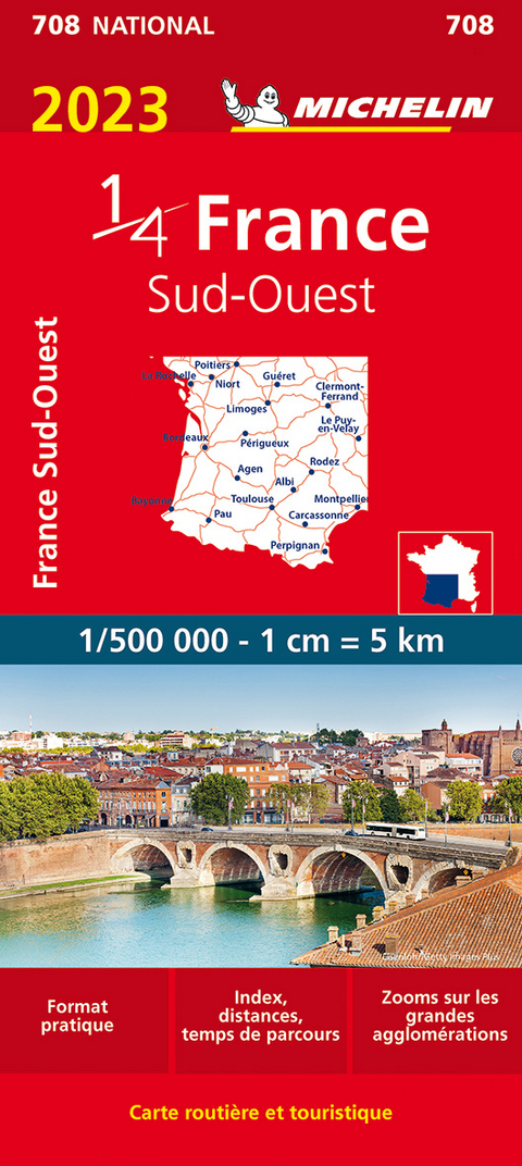 Southwestern France 2023 - Michelin National Map 708 -  Michelin