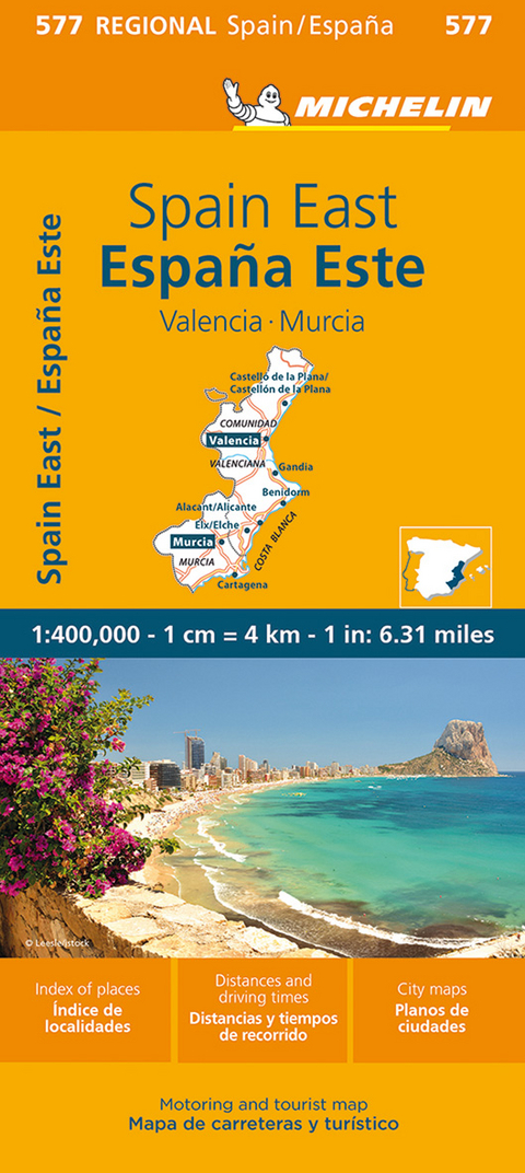 Spain East, Valencia, Murcia - Michelin Regional Map 577 -  Michelin