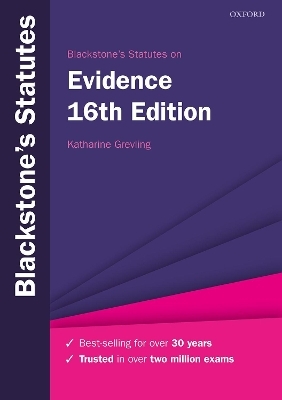 Blackstone's Statutes on Evidence - 