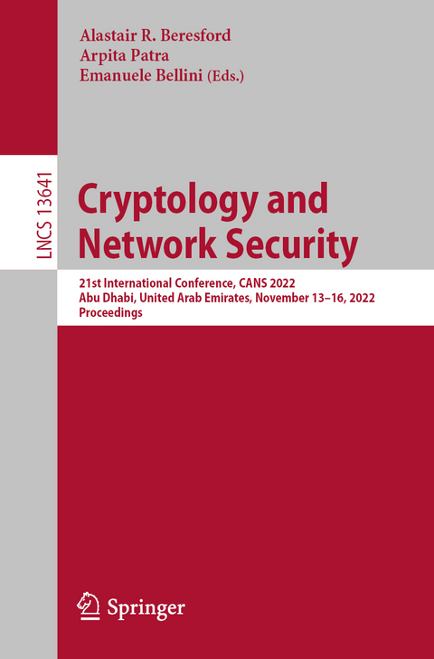 Cryptology and Network Security - 