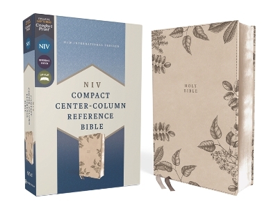 NIV, Compact Center-Column Reference Bible, Leathersoft, Stone, Red Letter, Comfort Print -  Zondervan