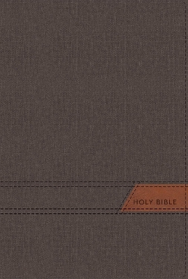 NIV, Thinline Bible, Large Print, Cloth Flexcover, Gray, Red Letter, Thumb Indexed, Comfort Print -  Zondervan