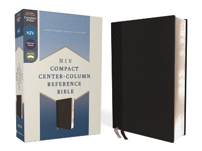NIV, Compact Center-Column Reference Bible, Leathersoft, Black, Red Letter, Comfort Print -  Zondervan