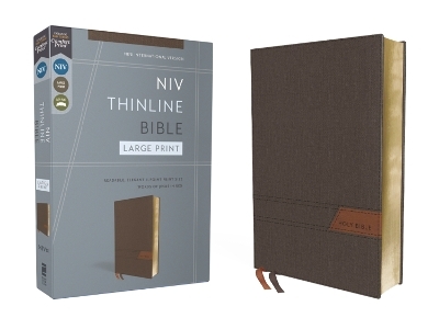 NIV, Thinline Bible, Large Print, Cloth Flexcover, Gray, Red Letter, Comfort Print -  Zondervan