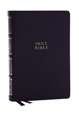 NKJV, Compact Center-Column Reference Bible, Black Genuine Leather, Red Letter, Comfort Print -  Thomas Nelson