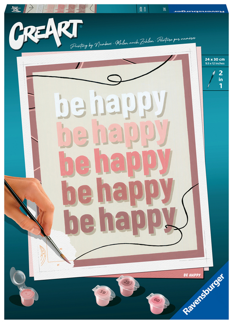 Ravensburger CreArt - Malen nach Zahlen 23544 – Be Happy – ab 12 Jahren