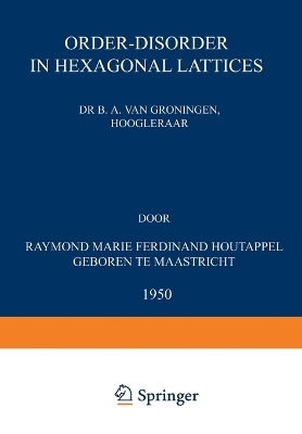 Order-disorder in hexagonal lattices - Raymond Marie Ferdinand Houtappel