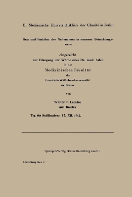 Bau und Funktion der Nebenniere in neuerer Betrachtungsweise - Walter von Lucadou