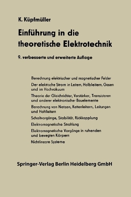 Einf�hrung in die theoretische Elektrotechnik - Karl K�pfm�ller