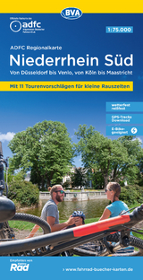 ADFC-Regionalkarte Niederrhein Süd 1:75.000, mit Tagestourenvorschlägen, reiß- und wetterfest, E-Bike-geeignet, mit Knotenpunkten, GPS-Tracks-Download - 