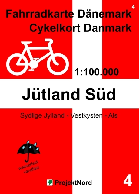 4 Fahrradkarte Dänemark / Cykelkort Danmark 1:100.000 - Jütland Süd - Jens Uwe Mollenhauer