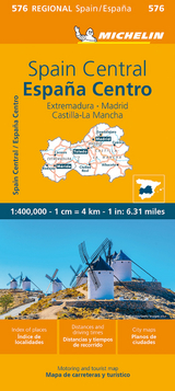 Spain Central, Extremadura, Castilla-La Mancha, Madrid - Michelin Regional Map 576 - Michelin