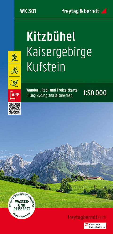 Kitzbühel, Wander-, Rad- und Freizeitkarte 1:50.000, freytag & berndt, WK 301