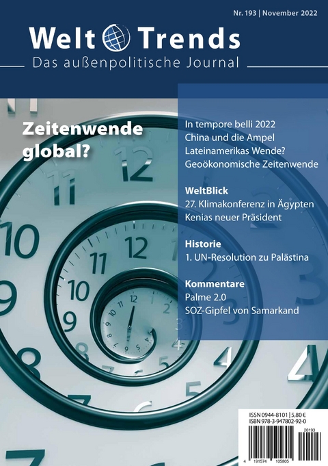 Zeitenwende global? - Erhard Crome, Gerhard Drekonja-Kornat, Obid Hakimov, Georges Hallermayer, Cornelia Hildebrandt, Berthold M. Kuhn, Yuru Lian, Dimitrios L. Margellos, Alexander Rahr, Wolfgang Schwarz, Angelika Timm, Katrin Voß, Raina Zimmering