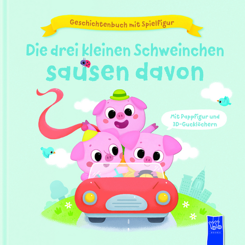 Geschichtenbuch mit Spielfigur - Die drei kleinen Schweinchen sausen davon - Julie Harman