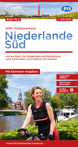 ADFC-Radtourenkarte NL 2 Niederlande Süd 1:150.000, reiß- und wetterfest, E-Bike geeignet, GPS-Tracks Download, mit Knotenpunkten, mit Bett+Bike Symbolen, mit Kilometer-Angaben - 