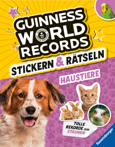 Guinness World Records Stickern und Rätseln: Haustiere - ein rekordverdächtiger Rätsel- und Stickerspaß mit Hund, Katze und Co. - Martine Richter, Eddi Adler