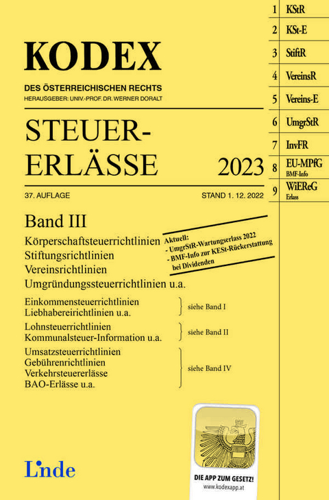 KODEX Steuer-Erlässe 2023, Band III - Elisabeth Titz-Frühmann