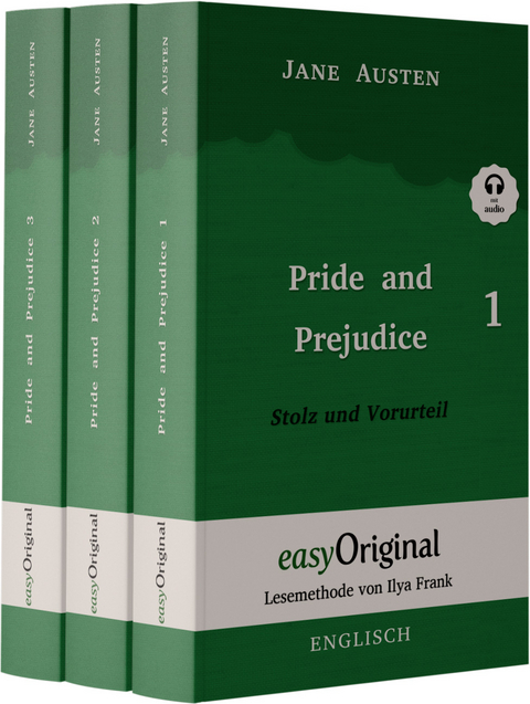 Pride and Prejudice / Stolz und Vorurteil - Teile 1-3 Hardcover (Buch + Audio-Online) - Lesemethode von Ilya Frank - Zweisprachige Ausgabe Englisch-Deutsch - Jane Austen