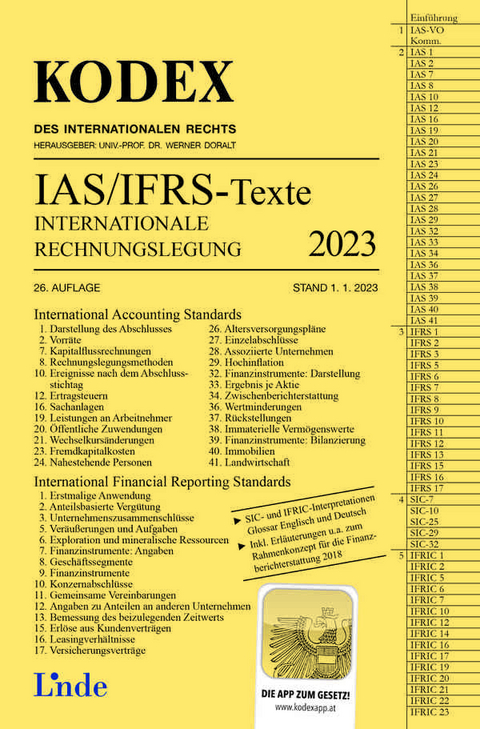 KODEX Internationale Rechnungslegung IAS/IFRS - Texte 2023 - Alfred Wagenhofer