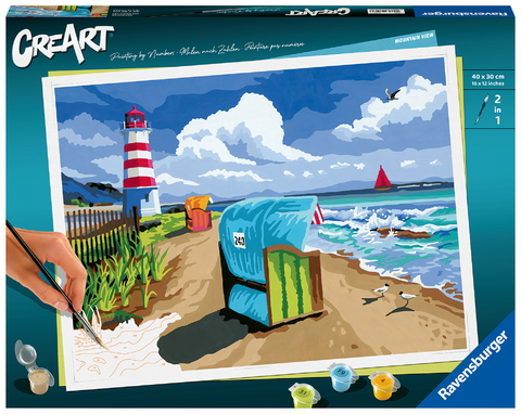 Ravensburger CreArt - Malen nach Zahlen 23547 – Urlaub an der Ostsee – ab 14 Jahren