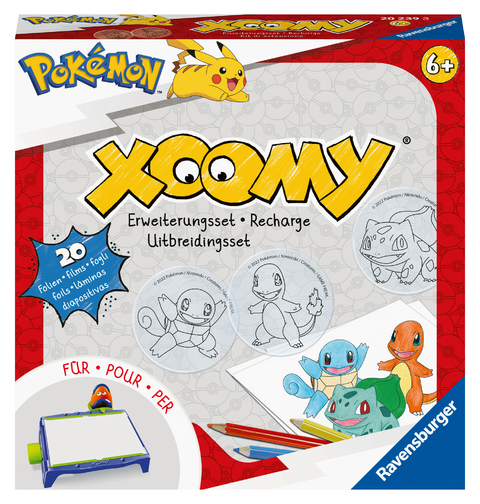 Ravensburger Xoomy Erweiterungsset Pokémon 20239 - Erweiterungsset für den Xoomy Midi oder Maxi, Xoomy Erweiterung mit 20 neuen Motiven