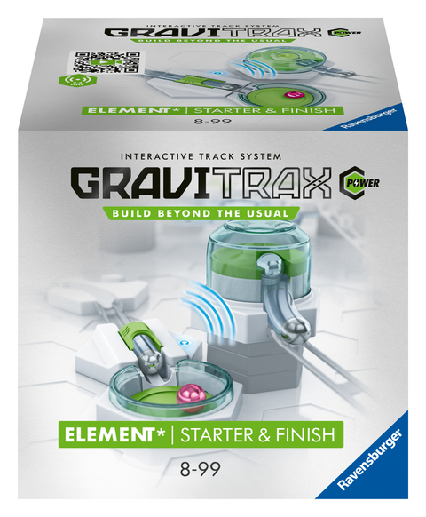 Ravensburger GraviTrax POWER Elemente Starter&Finish. Elektronisches Zubehör für Kugelbahnen für Kinder ab 8 Jahren. Kombinierbar mit allen GraviTrax Produkten und -linien