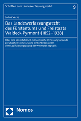 Das Landesverfassungsrecht des Fürstentums und Freistaats Waldeck-Pyrmont (1852–1928) - Julius Verse