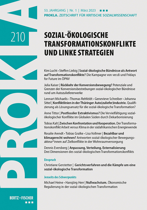 Sozial-ökologische Transformationskonflikte und linke Strategien -  Prokla 210