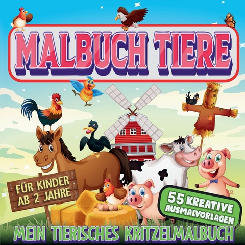Malbuch Tiere - Mein tierisches Kritzelmalbuch - S&amp Inspirations Lounge;  L