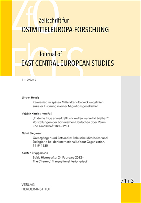 Zeitschrift für Ostmitteleuropa-Forschung (ZfO) 71/3 / Journal of East Central European Studies (JECES) - 