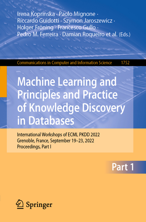 Machine Learning and Principles and Practice of Knowledge Discovery in Databases - 