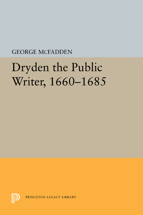 Dryden the Public Writer, 1660-1685 -  George McFadden