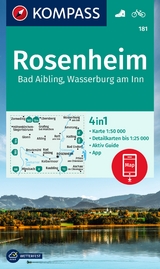 KOMPASS Wanderkarte 181 Rosenheim, Bad Aibling, Wasserburg am Inn 1:50.000 - 