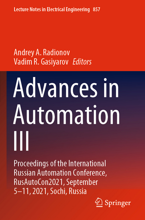 Advances in Automation III - 