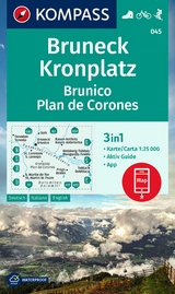 KOMPASS Wanderkarte 045 Bruneck, Kronplatz / Brunico, Plan de Corones 1:25.000 - 
